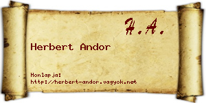 Herbert Andor névjegykártya