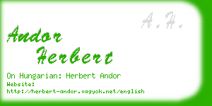 andor herbert business card
